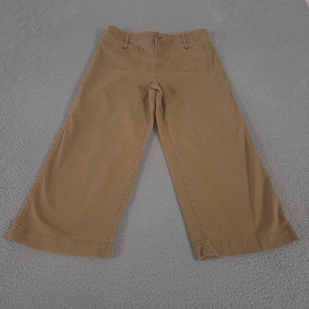 Loft Pants Womens 12 Palmer Wide Leg Crop Twill Utility Pockets Casual Office